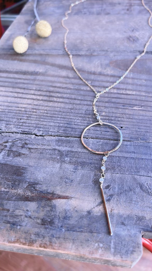Handmade Mixed Chain Necklace with Moonstone
