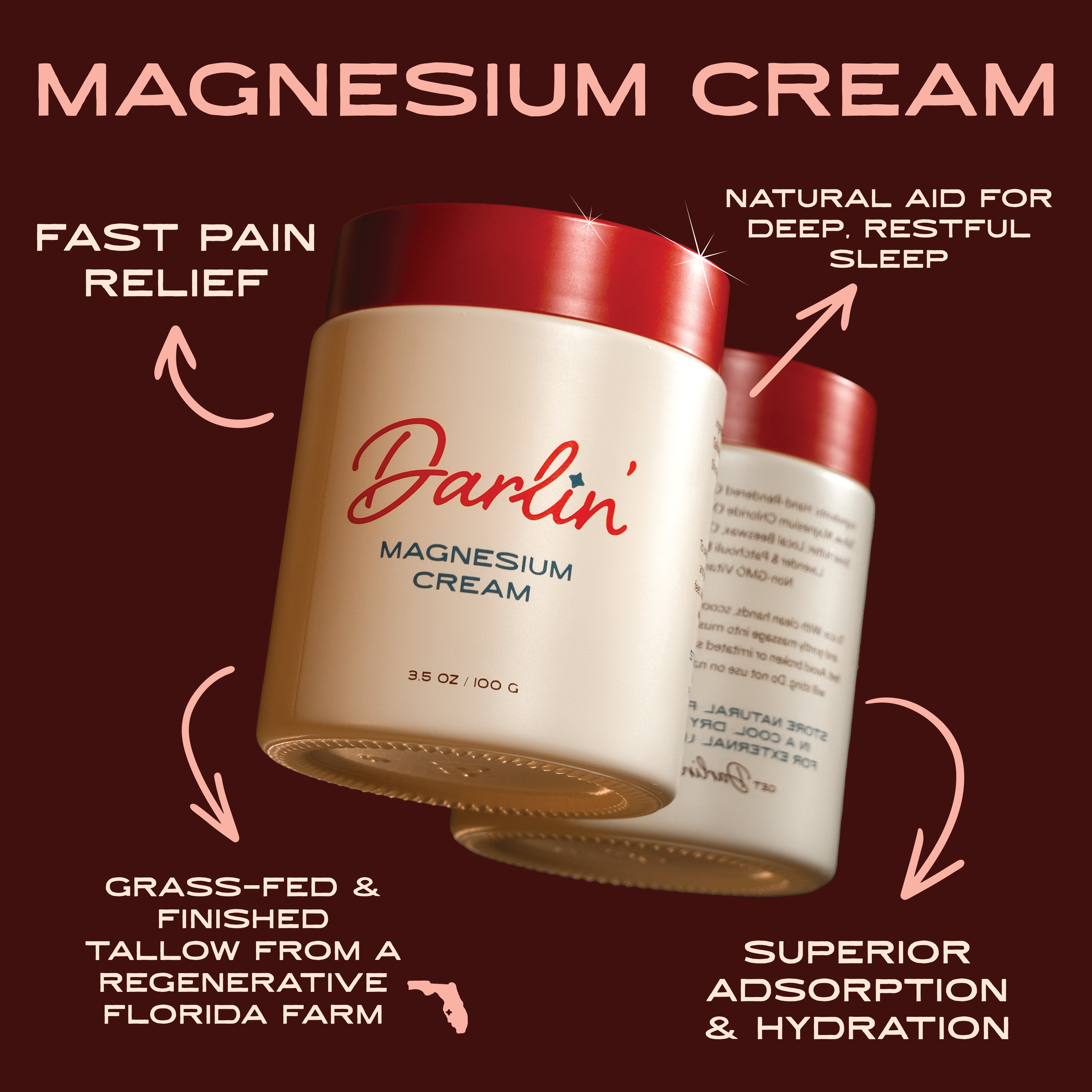 Magnesium Cream Tallow | For Sleep, Sore Muscles + Balance