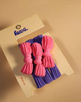 TWO TONED BOW SLICK BACK PONYTAILS (PACK OF 3)