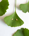 Gold Ginkgo Stud Earrings