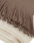 Cashmere-Like 50x60" Fringed Throw Blanket: Taupe