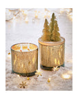 Snowcap Tree Bottle Brush Candle-Bronze: Multicolored, Glass