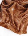 100% Silk Bandana Scarf - Tropical Palms Amber