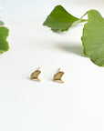 Gold Ginkgo Stud Earrings