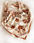 100% Silk Bandana Scarf - Desert Floral