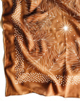 100% Silk Bandana Scarf - Tropical Palms Amber