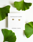 Gold Ginkgo Stud Earrings