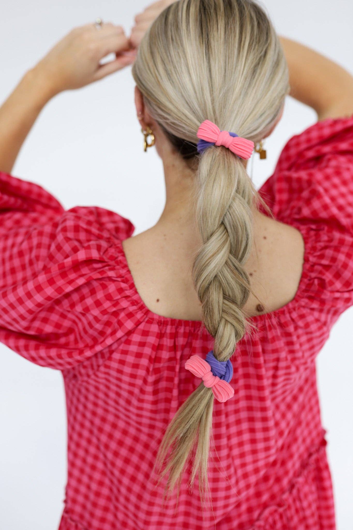 TWO TONED BOW SLICK BACK PONYTAILS (PACK OF 3)