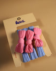 TWO TONED BOW SLICK BACK PONYTAILS (PACK OF 3)