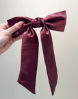 Holiday Satin Bow Ribbon French Barrette Clip: Assorted