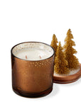 Snowcap Tree Bottle Brush Candle-Bronze: Multicolored, Glass