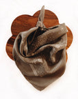 100% Silk Bandana Scarf - Classic Deep Olive Floral