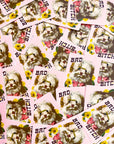 Bad Bitch Funny Dog Sticker - Puppy with Flowers Pink