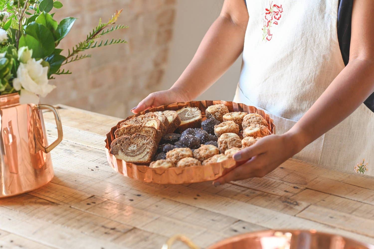 Copper Embossed Serving Tray