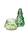 Green Glass Tree Shaped Scented Candle Large: Green, Glass