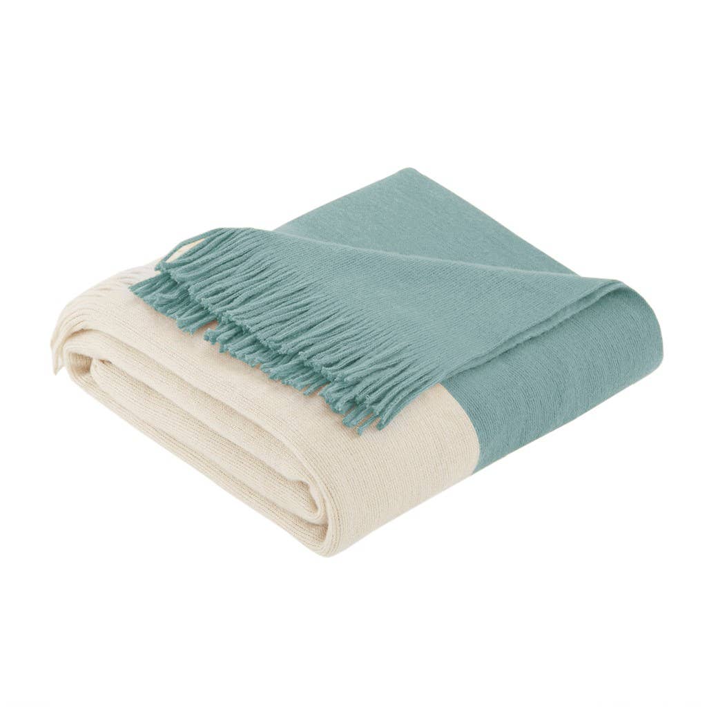 Cashmere-Like 50x60&quot; Fringed Throw Blanket: Taupe